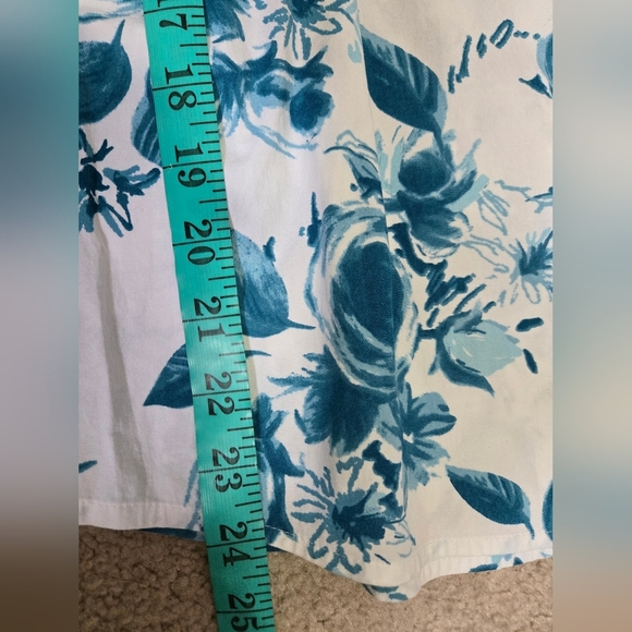 HAWKES & CURTIS London Hipster Floral White and  Blue Women's Dress Shirt.Size 8 - Picture 9 of 12